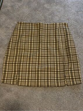 love on a hanger Plaid Mini Skirt in Tan and Brown